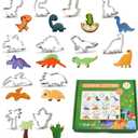 12 Pcs Stainless Steel Dinosaur Cookie Cutters - Footprint, Dinosaur Eggs, Brontosaurus, Camarasaurus, Stegosaurus, Triceratops