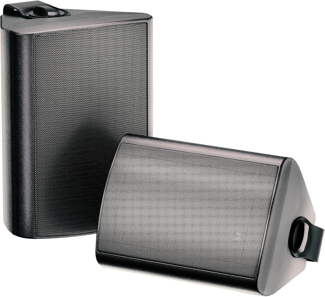 Herdio 6.5 Inch 400W Outdoor Speakers Wired Waterproof with Powerful Bass,Wall Mount Speakers for Patio Garage Covered Deck,All-Weather Durability (Pair,Black)
