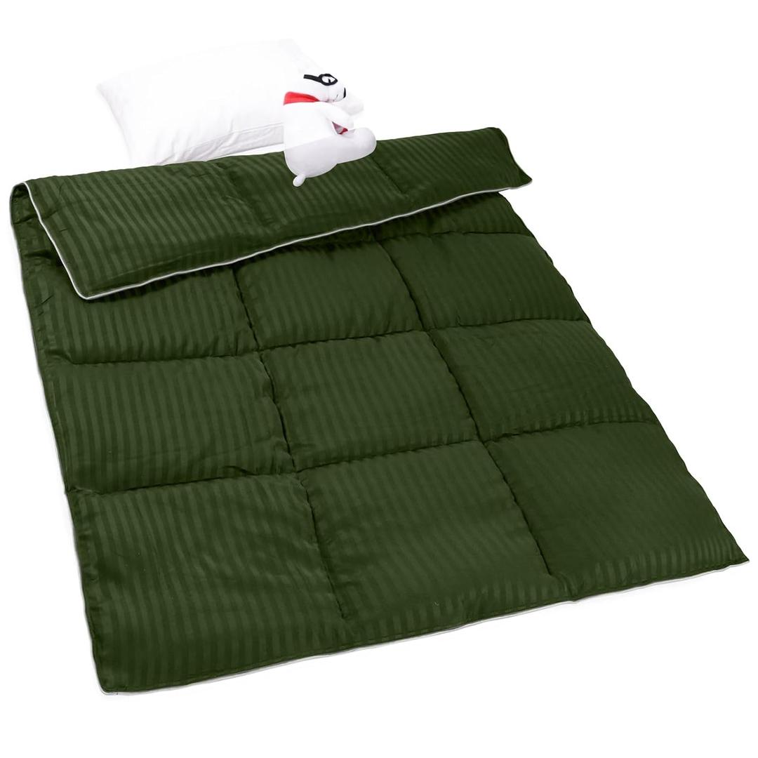 ZPECC Toddler Down Alternative Comforter, 39x47 Hypoallergenic Baby Blanket Quilt, Soft Breathable Lightweight All Season Kids Duvet Insert for Crib Stroller Cot Daycare, Olive Green (1 Count (Pack of 1))