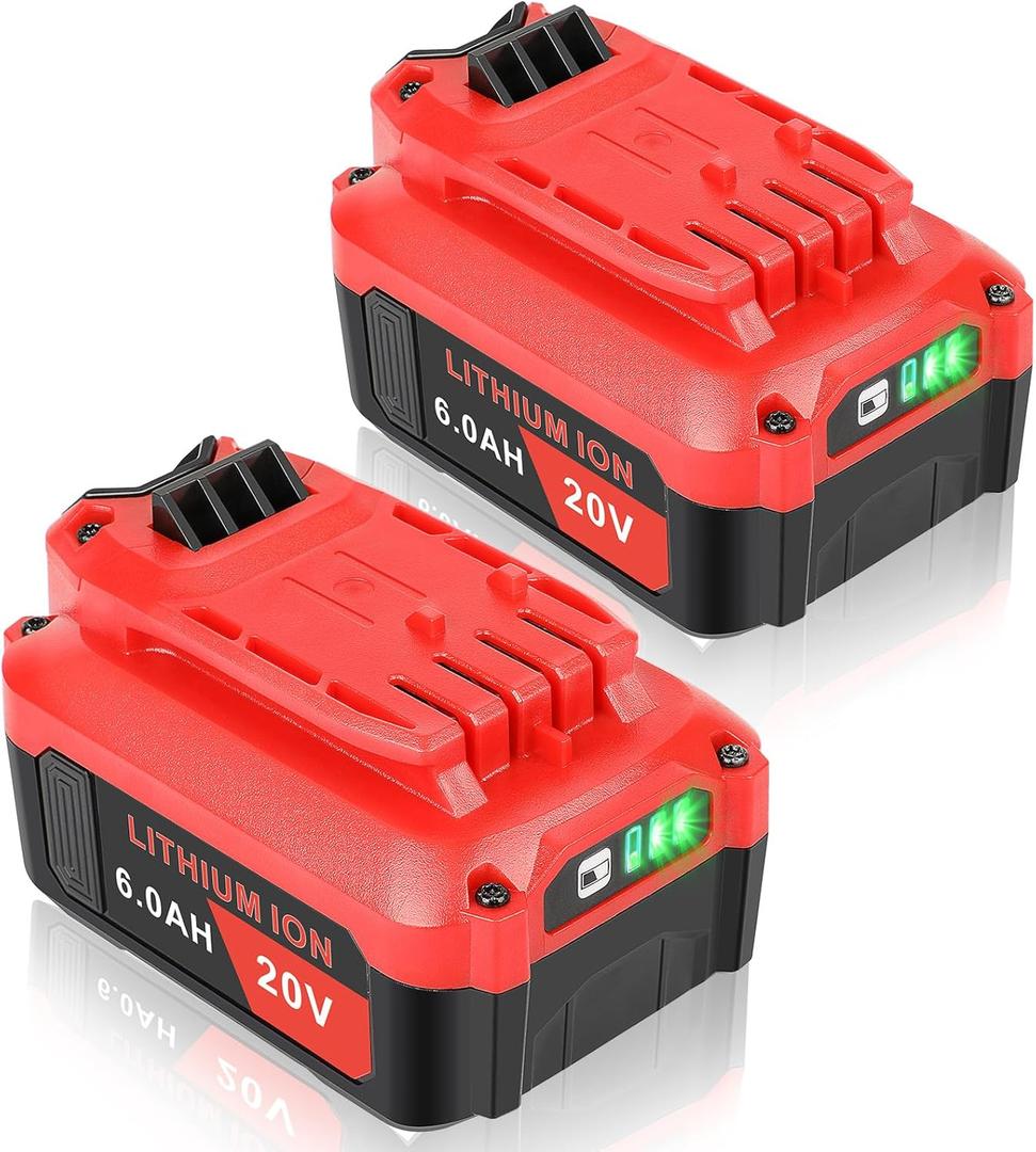 Stairlie Upgraded 2-Packs Replacement 6.0 Ah Battery for Craftsman 20v Battery Compatible with Craftsman CMCB204, CMCB204, CMCB206, CMCB202, CMCB201 20V Cordless Power Tools High Performance