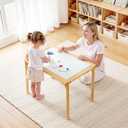 VEVOR Sensory Table for Toddlers, Foldable Wooden Kids Activity Table with Double-Sided Board, Storage Bins, and Non-Slip Feet, for Boys and Girls Playing Sand and Water, Drawing, Studying, Dining, 20.4"D x 32.3"W x20"H