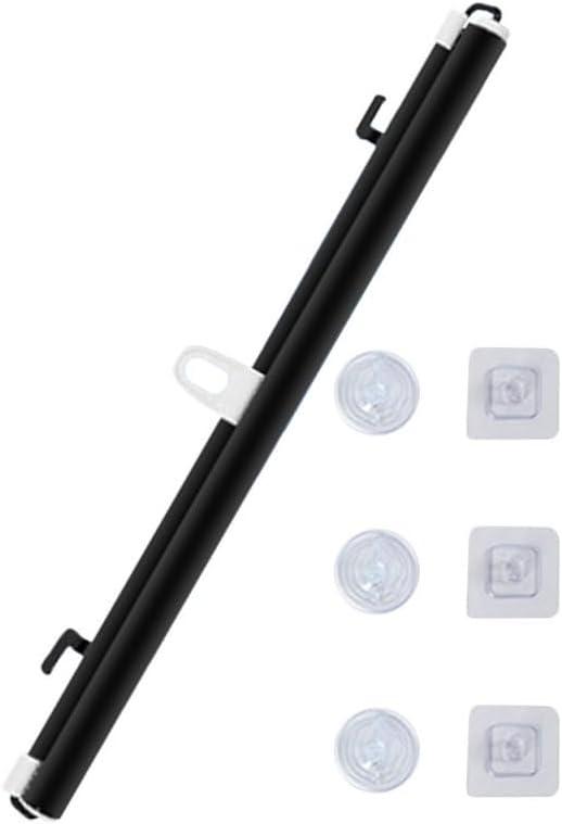 Car Windshield Sunshade Retractable Front Window Visor with 3 Suction Cups and Hooks, Black 45x125cm Vehicle Sun Shade for UV Protection and Heat Insulation, Automotive Interior