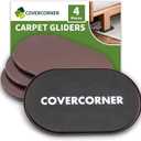Furniture Sliders for Carpet 4 PCS - 9 1/2 inch Furniture Moving Slider Chair Legs Floors Protectors Move Your Furniture Easy & Safely (for Carpet) Brown