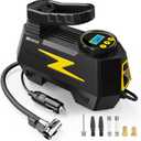 Tire Inflator Portable Air Compressor, DC 12V Tire Air Pump with LED and 150PSI Digital Pressure Gauge, Portable Tire Inflator for Car Tires, Motorcycles, Bike, Ball (Yellow)