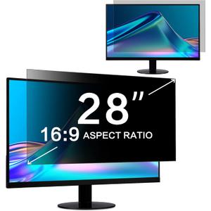 ZOEGAA 28 Inch Computer Privacy Screen Filter for 16:9 Widescreen Computer Monitor 24.4"x13.7" - Computer Screen Privacy Shield and Anti Blue Light Anti Glare Screen Protector