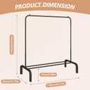 JIUYOTREE Metal Clothing Rack, 43.3 Inches Garment Rack with Bottom Shelf for Hanging Clothes, Coats, Skirts, Shirts, Sweaters, Black