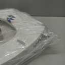 Bidet Toilet Seat, Soft Close Elongated Toilet Seat, Button control Feminine/Posterior Wash Switch, Knob Control Water Pressure,White Bidet Seat Attachment with Brass inlet Easy Installation