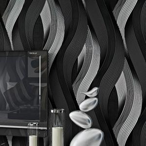 yaretzy Peel and Stick Wallpaper Black/White 3D Wave Stripe Wallpaper Removable Sticky Self Adhesive Modern for Bathroom Kitchen Bedroom Bathroom 20.8inch x 118inch