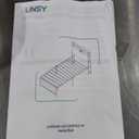 LINSY Twin Bed Frame with Ergonomic Headboard, 14 inch Fast Assembly Metal Bed with LED Lights, Outlets & USB, Kids Twin Size Bed Frame, Noise Free, No Box Spring Needed, Rustic Brown