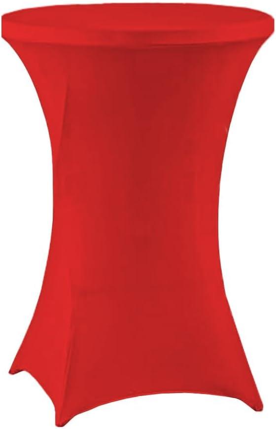meioro Cocktail Table Covers Red, 32x43 Inch Highboy Spandex Fitted Tablecloth for Round Tables, Stretch Square Corners High Top Cocktail Table Cover for Party Bar Wedding Birthday Banquet Outdoor