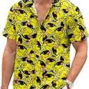 Men's Hawaiian Shirt Short Sleeve Casual Button Down Summer Tropical Beach Vacation Funny Shirts for Men, L