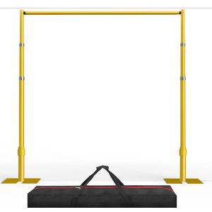 EMART Pipe and Drape Backdrop Stand Kit, 8.9ftx10ft Heavy Duty Adjustable Photo Background, Metal Frame with Flat Base for Wedding, Birthday Party, Banquet Decorations - Gold