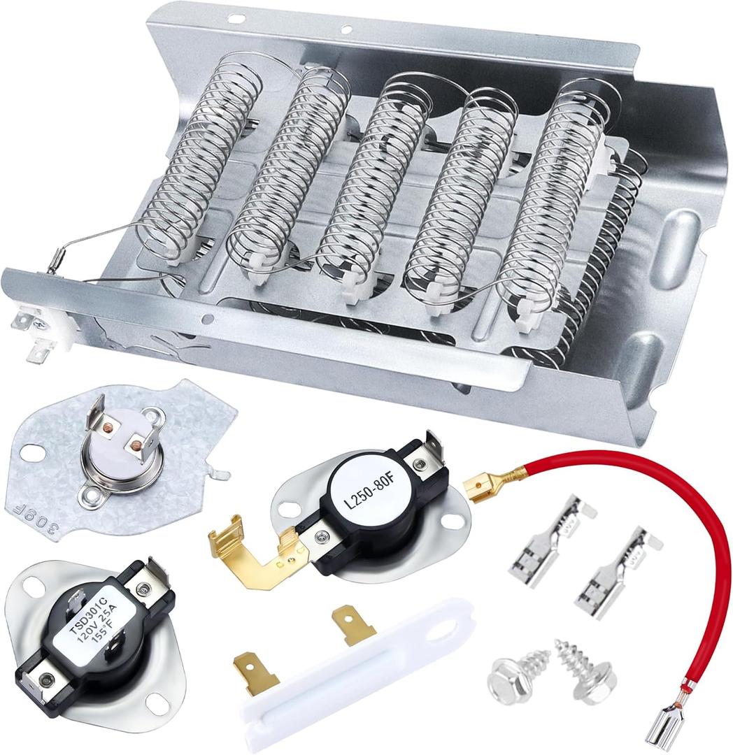 2025 Hot Selling 279838 Dryer Heating Element W10724237 3403585 For Whirlpool wed4815ew1 500 600 Kenmore 110 Cabrio Maytag medx655dw1 Roper Amana Admiral Thermostat Fuse Kit 3387134 3977393 by Romalon