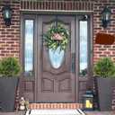 2ft Artificial Cedar Topiary Ball Trees Outdoor, 24" UV Resistant Faux Potted Plants Outside, Realistic Fake Greenery Evergreen Pine Cypress Bushes Shrubs for Front Porch Planter Indoor Decor Set of 2