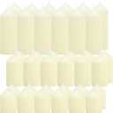 36 Pcs Ivory Pillar Candles Bulk Set3 Different Lengths 2 x 3/4/6 Inch (12 Each)Hurricane CandlesDripless Unscented SmokelessGives You a Better Atmosphere When Organizing an Event Party. (36 Pointed-tip)