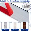 Gisafai 2 Pcs 36 Inches Metal Door Draft Stopper, Door Sweep, Mouse Stopper, Mice Seal Strip, Aluminum, Noise Blocker, Keep Rodents and Pests Out, Enhanced Weather Sealing, Easy to Install, Silver