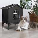 Rest-Eazzzy Heated Cat House for Outdoor Cats, Waterproof, Fully Insulated Shelter for Stray and Feral Cats, Great for Cat Houses for Outdoor Cat and Cat Beds for Indoor Cats (Grey-Heat, Small)