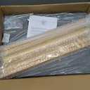 Foldable Foot Stool Ottoman, Modern Foot Rest with Bamboo X Legs & Thick Foam Cushion, Folding Foot Stools Small Padded for Bedroom Living Room, Footstool for Chair Couch (Natural - Grey)