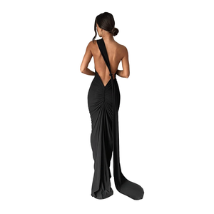 Women Sexy Backless Bodycon Sleeveless Open Back Maxi Dress for Going Out, Elegant Party Cocktail Long Dress, Size S