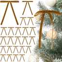 2 x 24 PCS Velvet Christmas Bows for Christmas Tree 5" x 7" Rustic Crafts Gift Velvet Ribbon Bows Twist Tie Bows for Xmas Wreaths Garland (Khaki)