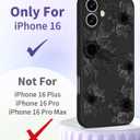 Toycamp for iPhone 16 Case 6.1 Inch - Women Girls Sunflower Cute Black Frosted Slim Fit Design Soft TPU Shockproof Protective Girly Aesthetic Pretty Fashion Unique Cover for iPhone 16 Phone Case