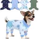 Glittme 4 Pack Dog Pajamas for Small Dogs Girl Boy, Soft Stretchy Puppy Onesies Jumpsuit, Breathable Pet Pjs Clothes for Sleeping & Anti-Shedding, Cute Doggy Apparel Vest