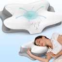 Cervical Neck Pillow for Pain Relief - Ergonomic Side Sleeper Pillow for Sleeping, Contour Orthopedic Pillow for Neck Support, Cooling Memory Foam Pillows for Back & Stomach Sleepers with Pillowcase (Grey)