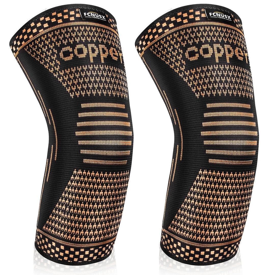 Copper Elbow Brace Compression Sleeves for Pain Relief Men Women, Arm Support Forearm Pads Braces for Tendonitis,Tennis, Golfers, Arthritis, Weight lifting (X-Large, Black)