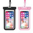OHIFAST Waterproof Phone Pouch, IPX8 Waterproof Cell Phone Case for iPhone 15 14 13 Pro Max Plus Galaxy S22 S23 up to 7" Essential Dry Bag for Beach Cruise Ship, 2 Pack(Black+Pink)