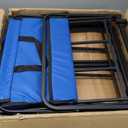 Collapsible Foldable Beach Wagon,Folding Wagon Cart with Big Wheels,Utility Grocery All Terrain Wagons carts Foldable with Brakes for Sand Camping Sports Outdoor(Lake Blue).