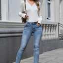 Moreone Womens Long Sleeve Henley Shirts for Women Button Ribbed Knit Shirt V Neck Tops Fit Slim Casual Basic Blouses (Black, M)