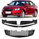 Upper Lower Grille Compatible For Chevy Cruze Front Grill 2011 2012 2013 2014