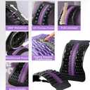 NEINEI Back Stretcher for Lower Body Comfort with Stepless Arc-Adjusting & 12 Magnets - Spinal Support Board for Muscle Relaxation and Posture Support (Black with Purple)