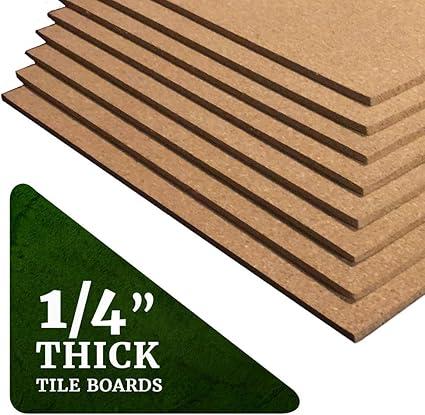 Classic Mules Cork Board Tiles - 8 Pack Square - 12" x 12" - 1/4" Thick Cork Tiles - Premium Natural Cork for Bulletin Board, Display or Mini Wall - 72 Self Adhesive Squares Included
