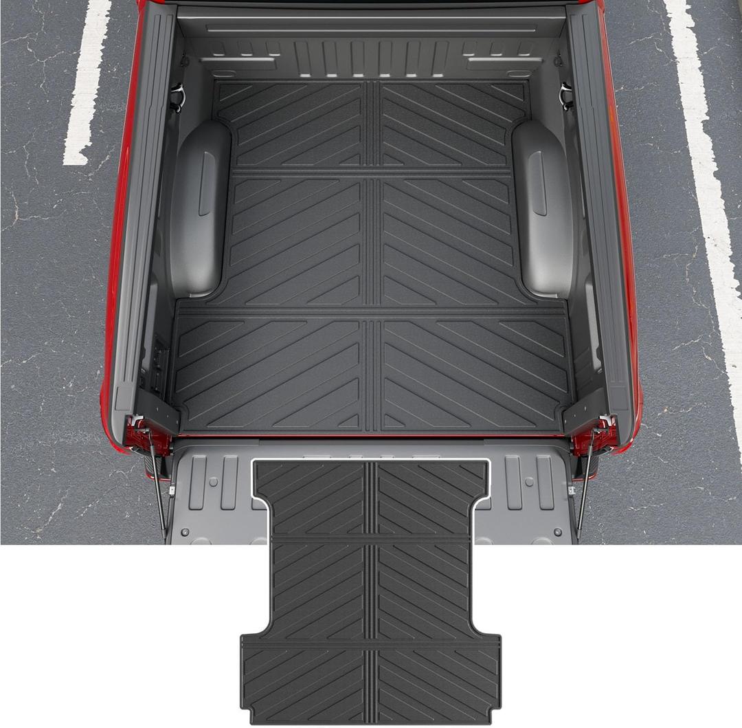 powoq 5.5FT Bed Liner Compatible with 2015-2026 Ford F150 Truck Bed Mat Waterproof Bed Mat TPE Truck Bed Liner Replacement for 2015-2026 Ford F150 Accessories (3-Fold 5.5FT Truck Bed Mat)