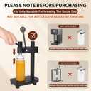 Manual Bottle Can Sealer for 55mm Caps - Adjustable Home Brewing Tool Made of Aerospace Aluminum, Includes Silicone Funnel (Black)-Only suitable for press-type sealing bottle caps