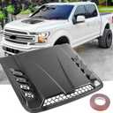 Universal Car Hood Vent,Car Engine Hood Vents,Hood Scoop Air Vent for Trucks, Suit for Dodge Ram 1500 2500 3500,Chevy Silverado, F-150, F-250, F-350(Black) (Black-20 X 18.5 Inches)