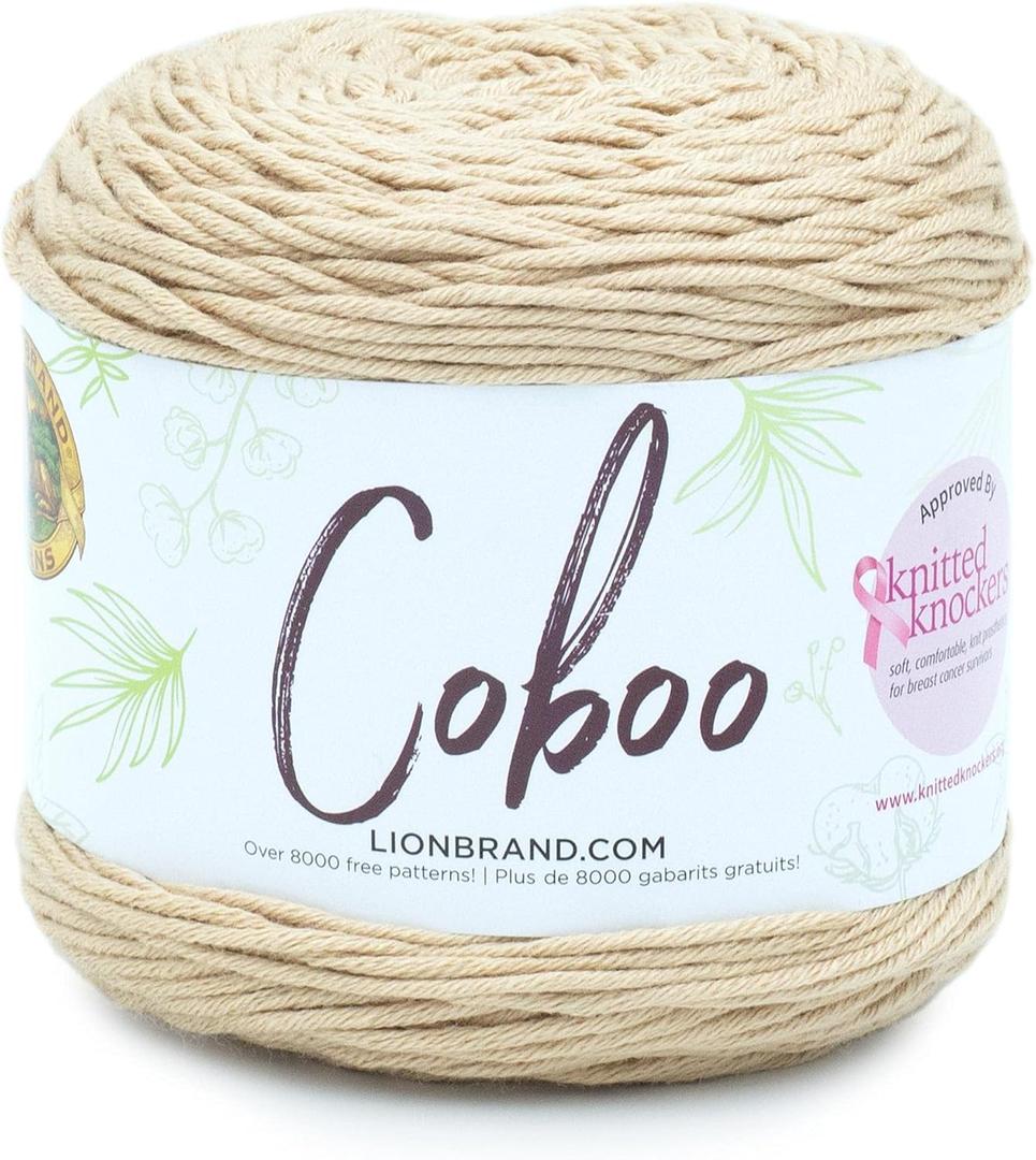 (1 Skein) Lion Brand Yarn Coboo Yarn, Beige