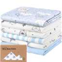Organic Burp Cloths Baby Boy, Girl - 6-Pack Large 100% Cotton Burping Cloths for Babies, Spit Up Rags, Super Absorbent, Ultra Soft Newborn Rag, Gender Neutral, Machine Washable, Durable (Constellation)