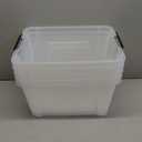 IRIS USA 32 Qt Stackable Plastic Storage Bins with Lids, 6 Pack - BPA-Free, Made in USA - See-Through Organizing Solution, Latches, Durable Nestable Containers, Secure Pull Handle - Clear