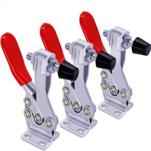 3pcs 500lbs Holding Capacity Toggle Clamp 225D,Quick-Release Horizontal Clamp,Large Hold Down Clamp,w/Antislip Rubber Pressure Tip for Woodworking Jigs and Fixtures, Welding, Drill Press