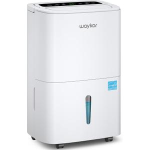 Waykar Max 80 Pint/D(Standard 62Pint/D) Energy Star Home Dehumidifier for Spaces up to 5,000 Sq. Ft, Ideal for Basement, Bathroom and Large Room with Drain Hose, Portable, Auto Defrost and Self-Drying
