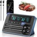 2025 AI Wireless Meat Thermometer, Smart Bluetooth Meat Thermometer Digital, ±0.5°F High Accuracy, Grill Temperature Probe for BBQ, Grilling, Smoker, Oven, Cooking, Air Fryer, 2 Probes