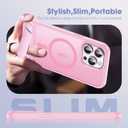 Compatible with iPhone 13 Pro Case [Compatible with Mag-Safe][Adjustable Kickstand][Military Grade Drop Protection] Translucent Phone Case for iPhone 13 Pro,Pink