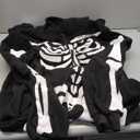 Spooktacular Creations Halloween Skeleton Jumpsuit Adult Skeleton Costume Hooded Jumpsuit Cosplay Costume Sleepwear Homewear Large