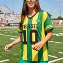 2026 Soccer Cup Shirt Women Oversized Mexico Brazil Shirts Funny Argentina Soccer Jerseys Spain V Neck T Shirts (S)