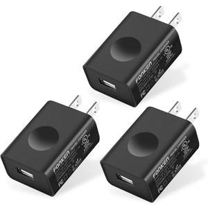 FONKEN USB Wall Charger, 3-Pack 5V 2A Power Adapter Universal Travel USB Plug Cell Phone Block Cube Compatible With iPhone, iPad, Google Nexus, Samsung, LG, HTC, Moto, Kindle and More