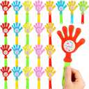 24 Pcs Purim Hand Clappers Noisemakers 7.5 Inch Plastic Purim Day Party Clapper Colorful Jewish Carnival Festival Noise Makers Mini Jewish Carnival Clapping Hand Clown Mask Party Favors