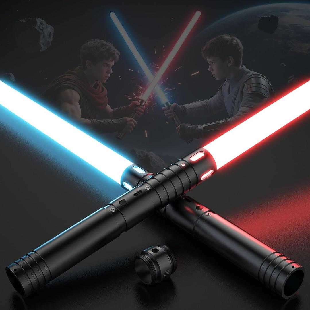 Lightsaber, Light Sabers for Kids with RGB 15 Colors, Dueling Lightsabers with FX Sounds, USB-C Rechargeable Light Saber for Adult Birthday Role Playing