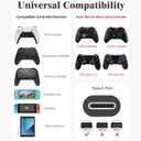Charger Charging Cable for Xbox Series S/X,PS5/PS5 Pro Controller,Xbox Elite Series 2,Switch Pro USB Type C Charge Cord 6.6 Feet